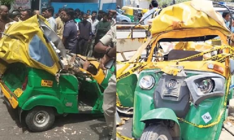 B’luru: Auto crushed between two BMTC buses; driver and retired Ayurvedic doctor killed
