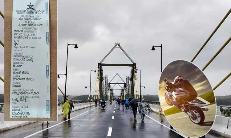 Biker fined Rs 5,000 for wheelie on newly opened Sigandur bridge