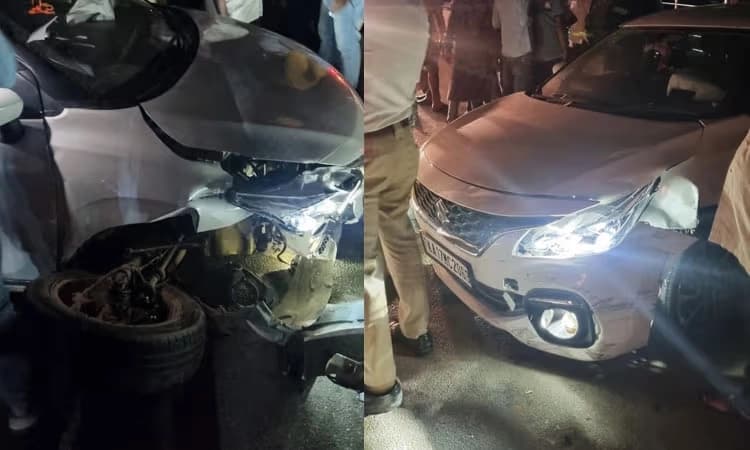 Drunk driver rams four vehicles before crashing into divider in Shivamogga