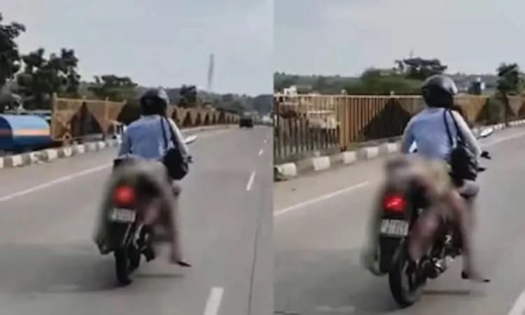 Viral video: Man ties wife's body to motorcycle after fatal accident in Nagpur!