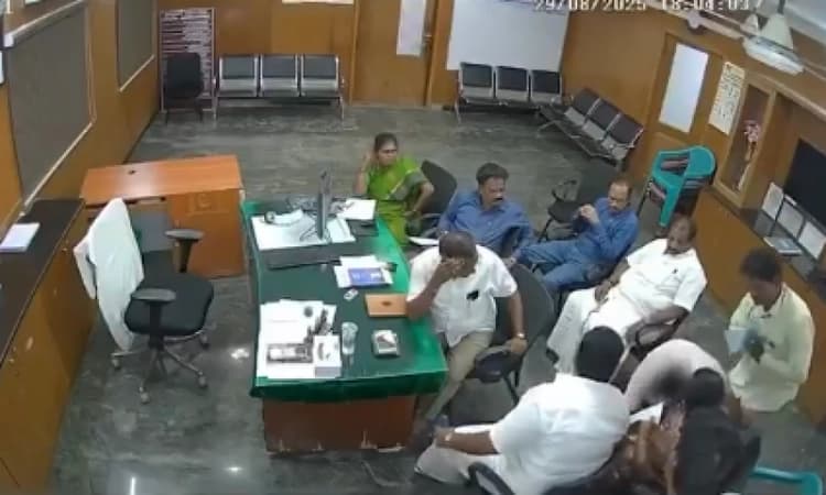Video of municipal worker falling at DMK councillor's feet in TN goes viral