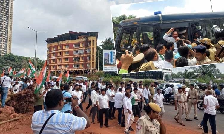 Congress stages protest in Mangaluru over poor highway conditions, several detained
