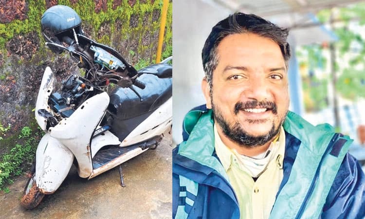 ಸ್ಕೂಟರ್‌ ಸ್ಕಿಡ್‌ ಆಗಿ ಆವರಣ ಗೋಡೆಗೆ ಬಡಿದು ವ್ಯಕ್ತಿ ಸಾವು