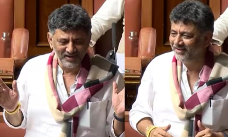 Namaste Sada Vatsale...: ಸದನದಲ್ಲಿ ಆರ್‌ಎಸ್‌ಎಸ್ ಗೀತೆ ಹಾಡಿದ ಡಿಕೆಶಿವಕುಮಾರ್| ವಿಡಿಯೋ