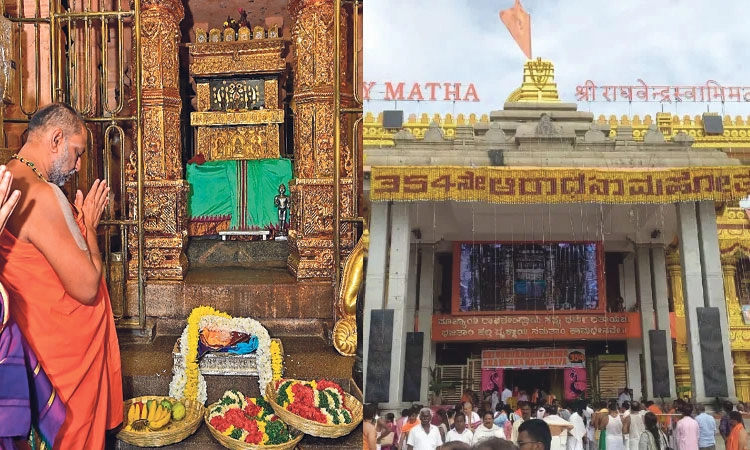 ಮಂತ್ರಾಲಯ; ರಾಯರ ಪೂರ್ವಾರಾಧನೆ: ಶ್ರೀರಂಗಂನ ಶೇಷವಸ್ತ್ರ ಬೃಂದಾವನಕ್ಕೆ ಸಮರ್ಪಣೆ