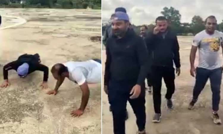 Shivamogga: ಹೆಲಿಪ್ಯಾಡ್‌ನಲ್ಲಿ ಪೊಲೀಸರ ಜೊತೆಗೆ ಮಿನಿಸ್ಟರ್‌ ಪುಷ್‌ ಅಪ್‌ ಸ್ಪರ್ಧೆ!