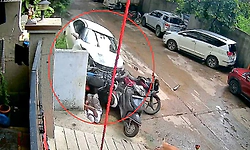 ವಾಹನ ತೊಳೆಯಲು ಬಂದು ಕಾರು ಚಲಾಯಿಸಿದ ಬಾಲಕ; ಸಾಲು ಸಾಲು ಅಪಘಾತ, ಇಬ್ಬರು ಆಸ್ಪತ್ರೆಗೆ!