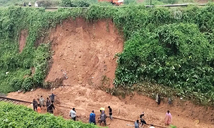 Kerala landslide derails express train engine, disrupts rail services