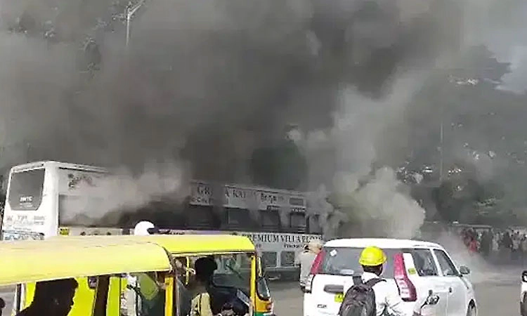 Fire breaks out in moving BMTC bus in Bengaluru