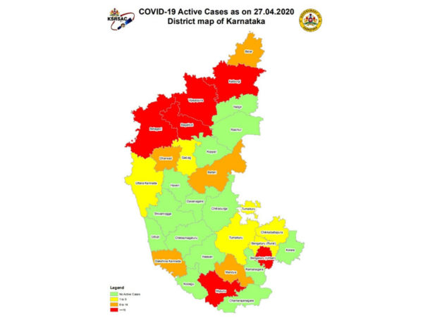 ರಾಜ್ಯದ ಕೆಂಪು, ಕಿತ್ತಳೆ, ಹಳದಿ, ಹಸಿರು ವಲಯಗಳು