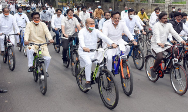 ತೈಲ ಬೆಲೆ ಏರಿಕೆ ವಿರೋಧಿ ಸೈಕಲ್‌ ಜಾಥಾ