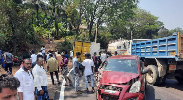 ಮಾಣಿಯಲ್ಲಿ ಕಾರು-ಪಿಕಪ್ ಢಿಕ್ಕಿ: ಚಾಲಕನಿಗೆ ಗಾಯ