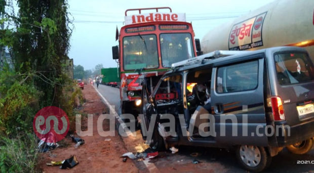 ಪಾಣೆಮಂಗಳೂರು: ಗ್ಯಾಸ್ ಟ್ಯಾಂಕರ್- ಇಕೋ ಕಾರು ಅಪಘಾತ, ಆರು ಮಂದಿ ಗಂಭೀರ