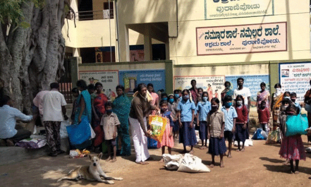 Ashram school rations for children