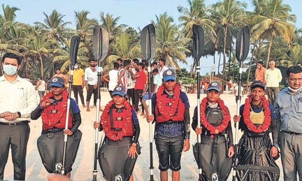 ಶಿಖರದಿಂದ ಸಾಗರದವರೆಗೆ ಯುವತಿಯರ ಸಾಹಸ ಯಾತ್ರೆ: ಮಲ್ಪೆಗೆ ಆಗಮಿಸಿದ ಕಯಾಕಿಂಗ್‌  ತಂಡ