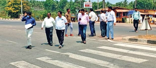 ಹೆದ್ದಾರಿ ಪ್ರಾಧಿಕಾರದ ಅಧಿಕಾರಿಗಳ ತಂಡದಿಂದ ಸ್ಥಳ ಪರಿಶೀಲನೆ