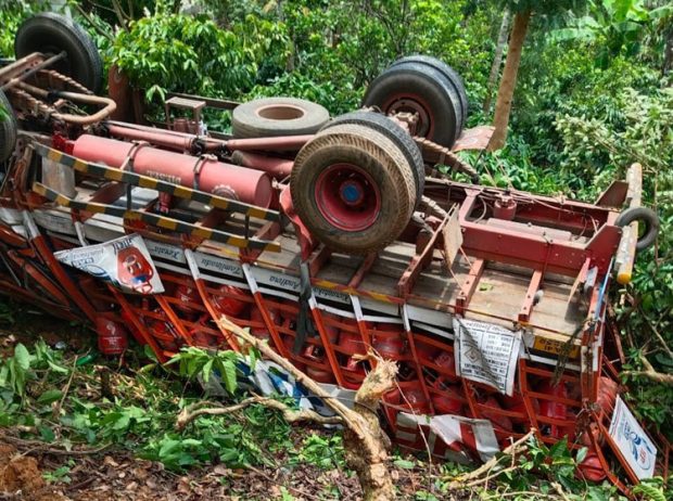 ಕಾಫಿ ತೋಟಕ್ಕೆ ಮಗುಚಿದ ಲಾರಿ: ಚಾಲಕನ ಸ್ಥಿತಿ ಗಂಭೀರ