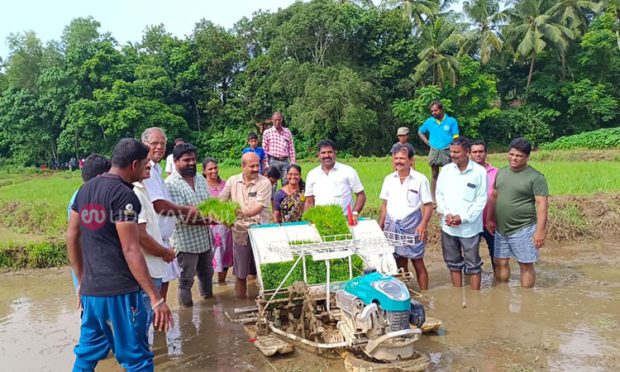 ಹಡಿಲು ಭೂಮಿ ಕೃಷಿ: ಕಕ್ಕುಂಜೆ ಭಾಗದಲ್ಲಿ ಯಂತ್ರ ನಾಟಿ ಕಾರ್ಯಕ್ಕೆ ಶಾಸಕ ರಘುಪತಿ ಭಟ್ ಚಾಲನೆ