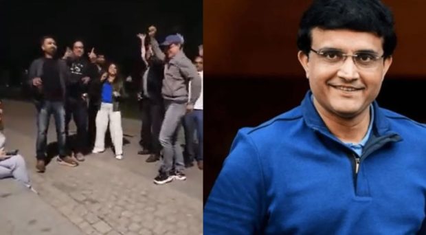 Sourav Ganguly dances near London