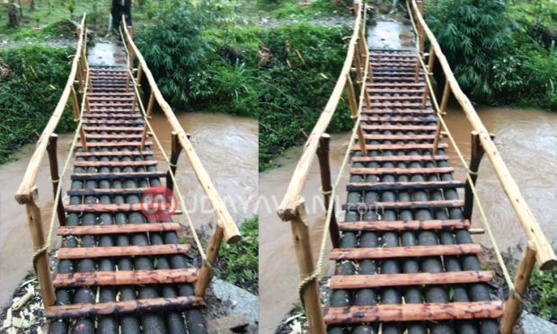 ನೀರಿನ ರಭಸಕ್ಕೆ ಕೊಚ್ಚಿ ಹೋಗುವ ಭೀತಿಯಲ್ಲಿ ಕಾಲು ಸಂಕ: ಅಣುವಳ್ಳಿ ಗ್ರಾಮಸ್ಥರ ಆಕ್ರೋಶ