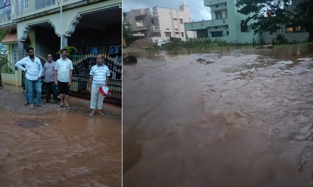 ಹುಣಸೂರು : ಮುಂದುವರೆದ ಮಳೆ ಆರ್ಭಟ ಹಲವು ಬಡಾವಣೆ ಜಲಾವೃತ