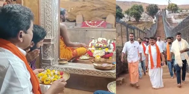 Chikkamagaluru: ದತ್ತಪೀಠಕ್ಕೆ ತೆರಳಿ ಪಾದುಕೆ ದರ್ಶನ ಪಡೆದ ಮೂಡಿಗೆರೆ ಬಿಜೆಪಿ ಅಭ್ಯರ್ಥಿ