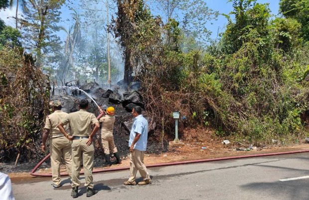 ಪಾಂಗಾಳ ಅರಣ್ಯ ಪ್ರದೇಶದಲ್ಲಿ ಬೆಂಕಿ: ತಪ್ಪಿದ ಭಾರಿ ಅನಾಹುತ