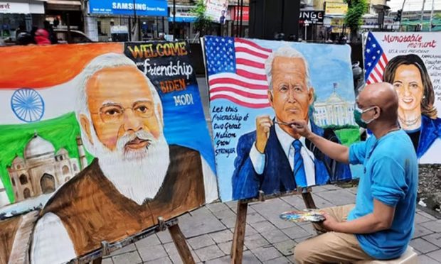 MODI BIDEN PAINTING