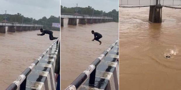 shivaShivamogga: ತುಂಗಾ ಸೇತುವೆ ಮೇಲಿಂದ ನದಿಗೆ ಜಿಗಿದ ಯುವಕ; ವಿಡಿಯೋ ವೈರಲ್