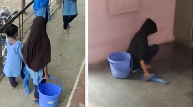 teacher-cleaned-govt-urdu-school-by-students-video-goes-viral