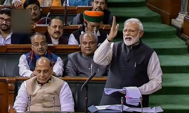 modi at parliament