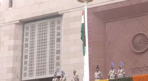 Vice President hoists tricolour at new Parliament building