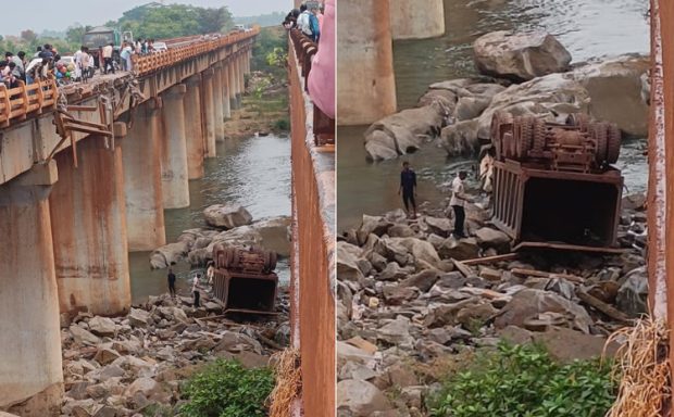 Road Mishap: ಸೇತುವೆಗೆ ಡಿಕ್ಕಿ ಹೊಡೆದು ನದಿಗೆ ಉರುಳಿ ಬಿದ್ದ ಟಿಪ್ಪರ್: ಚಾಲಕ ಮೃತ್ಯು