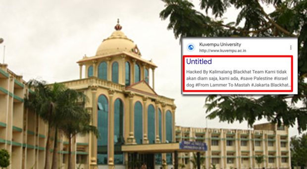 Kuvempu University Website Hacked; Hackers say ‘Save Palestine – Israel Dog’