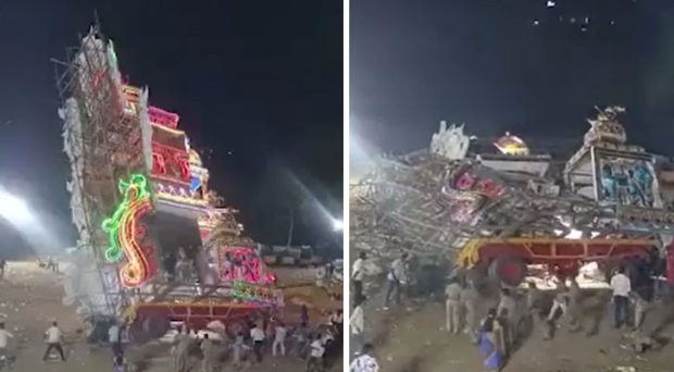 60 feet  chariot collapses during temple festival in vellore