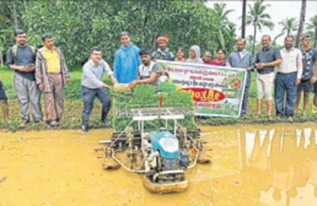 ಬೆಳ್ತಂಗಡಿಯಲ್ಲಿ ಭತ್ತದ ಬೇಸಾಯಕ್ಕೆ ಯಂತ್ರ ಶ್ರೀ ಬೆಂಗಾವಲು