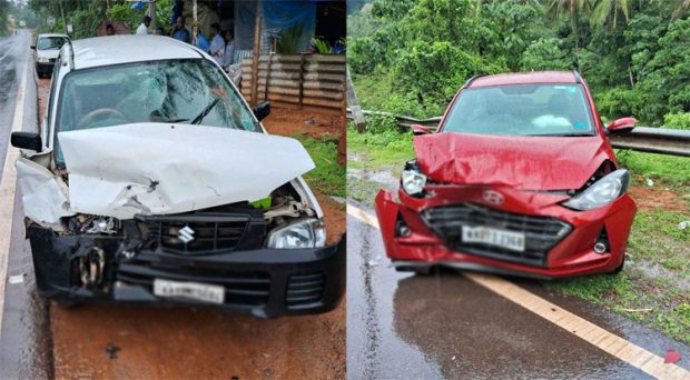 Road Mishap ಕಡಪಾಲ: ಕಾರುಗಳ ಮುಖಾಮುಖಿ ಢಿಕ್ಕಿ