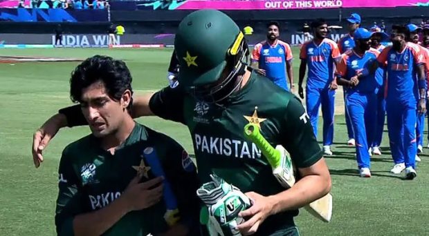 INDvsPAK: Rohit Sharma comforts a crying Pakistan player after losing the match