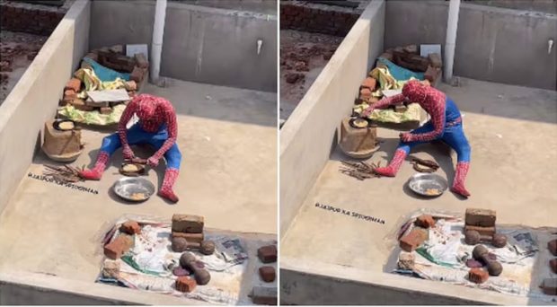 Viral video: Spider-Man seen cooking rotis in Jaipur