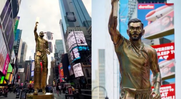 New York; Virat Kohli’s statue unveiled at the famous Times Square