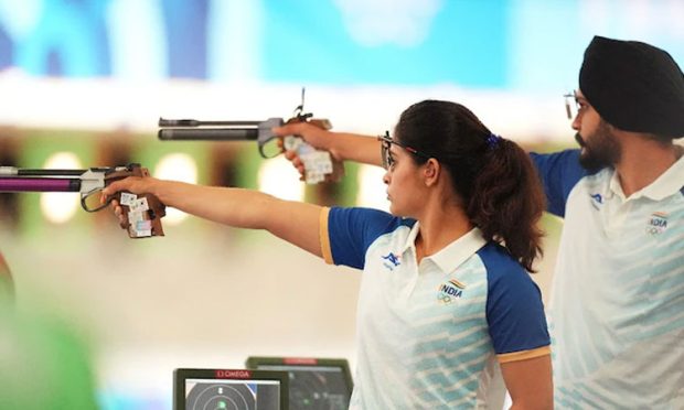 Olympics: 10m Air Pistol ಮಿಶ್ರ ಡಬಲ್ಸ್‌ನಲ್ಲಿ ಭಾರತಕ್ಕೆ ಕಂಚಿನ ಪದಕ; ಭಾಕರ್‌ ಇತಿಹಾಸ