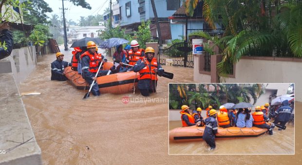 Udupi: ವ್ಯಾಪಕ ಮಳೆಗೆ ಗುಂಡಿಬೈಲು ಪ್ರದೇಶ ಜಲಾವೃತ.. ವಿದ್ಯಾರ್ಥಿಗಳು ಸೇರಿ ಸ್ಥಳೀಯರ ರಕ್ಷಣೆ