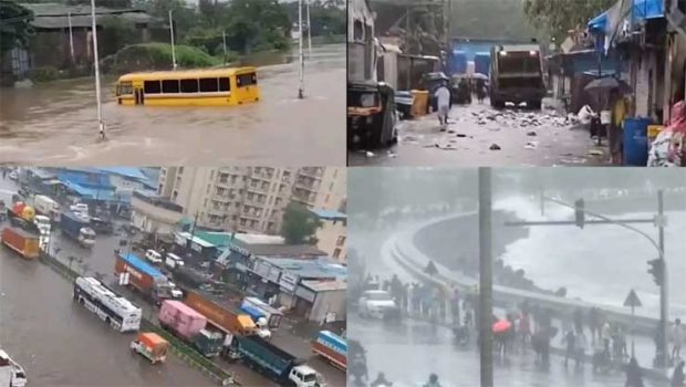 Mumbai: ಧಾರಾಕಾರ ಮಳೆಗೆ ತತ್ತರಿಸಿದ ವಾಣಿಜ್ಯ ನಗರಿ ಮುಂಬೈ -ಜನಜೀವನ ಅಸ್ತವ್ಯಸ್ತ