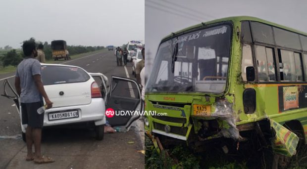 Gadag; ಕಾರು – ಸಾರಿಗೆ ಬಸ್ ಡಿಕ್ಕಿ; ಕಾರಿನಲ್ಲಿದ್ದ ನಾಲ್ವರ ಸಾವು!