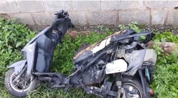 Ramanagara: The electric bike that was charged was burnt