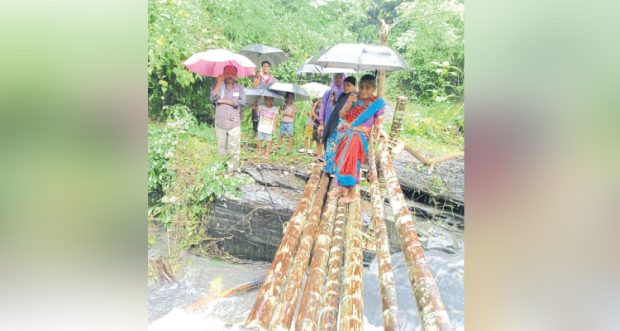 Belthangady: ತೋಡಿಗೆ ಅಡಿಕೆ ಮರವೇ ಸಂಕ!