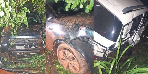 Road Mishap ಮೂಳೂರಿನಲ್ಲಿ ಸರಣಿ ಅಪಘಾತ: ಮೂರು ಕಾರು ಜಖಂ