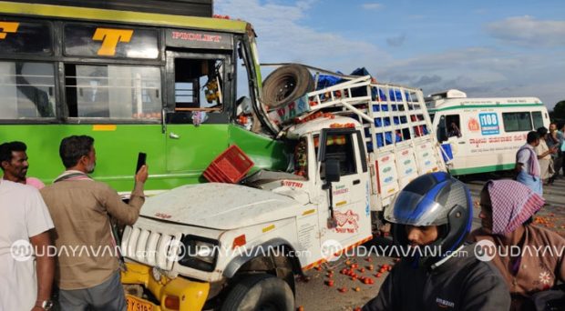 Chintamani: ಖಾಸಗಿ ಬಸ್ ಬೊಲೆರೋ ವಾಹನದ ನಡುವೆ ಡಿಕ್ಕಿ; ಓರ್ವ ಸಾವು