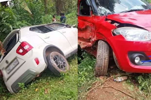 Road Mishap ಹೊಸಮಠ; ಕಾರುಗಳ ನಡುವೆ ಅಪಘಾತ: ಪ್ರಯಾಣಿಕರಿಗೆ ಸಣ್ಣಪುಟ್ಟ ಗಾಯ