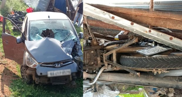 Road Mishap: ಬೈಕ್ ಗೆ ಕಾರು ಡಿಕ್ಕಿ: ಓರ್ವ ಸಾವು, ಇಬ್ಬರಿಗೆ ಗಾಯ